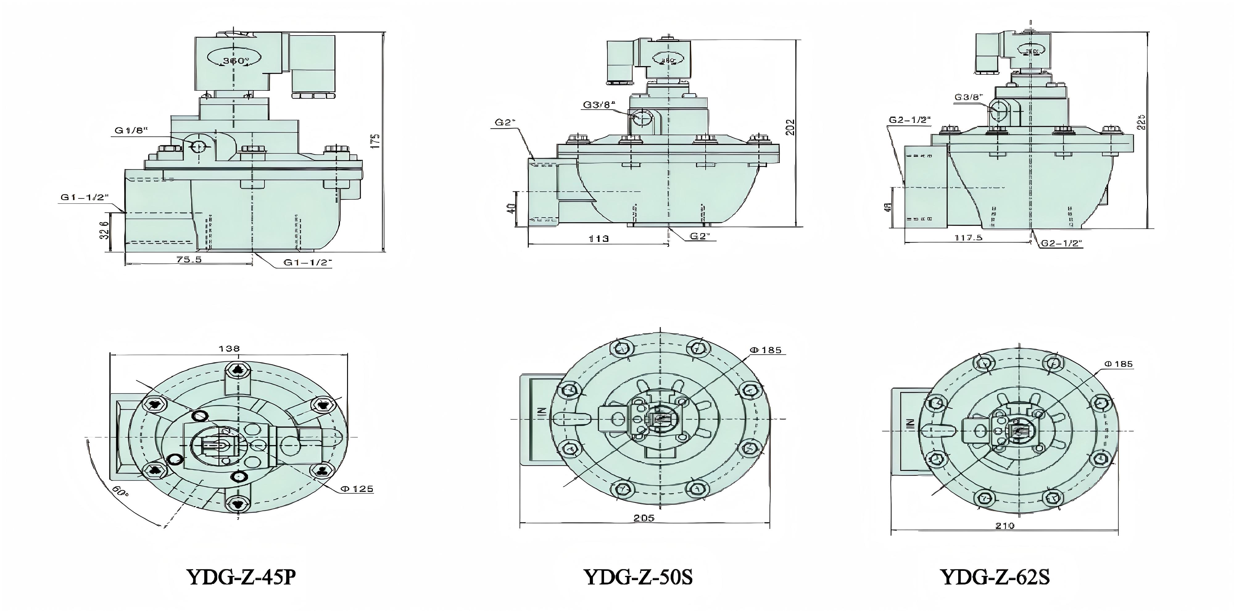 Pulse Valve YDG-Z Series STRUCTURE 2_ 脉冲阀YDG-Z系列结构2_