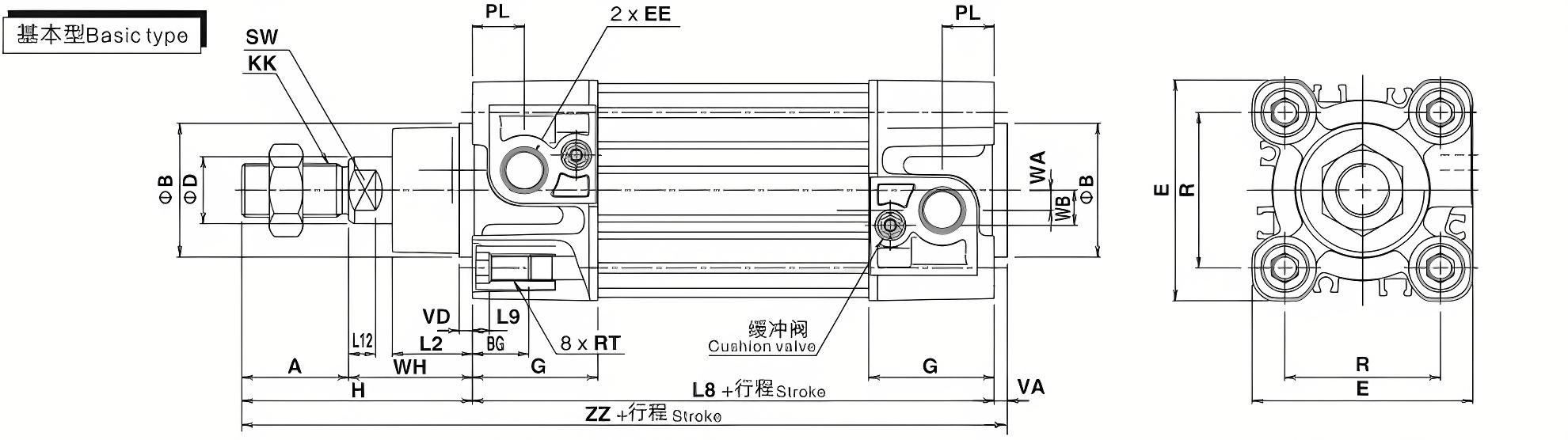 C96 Series Standard Pneumatic Cylinders C96系列标准气缸