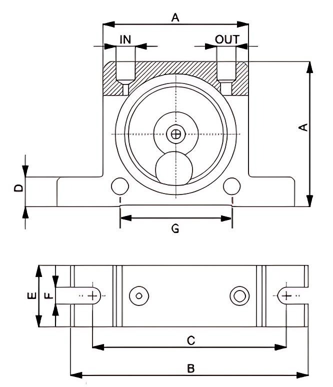 S Series pneumatic ball vibrator structure S系列气动球振动器结构