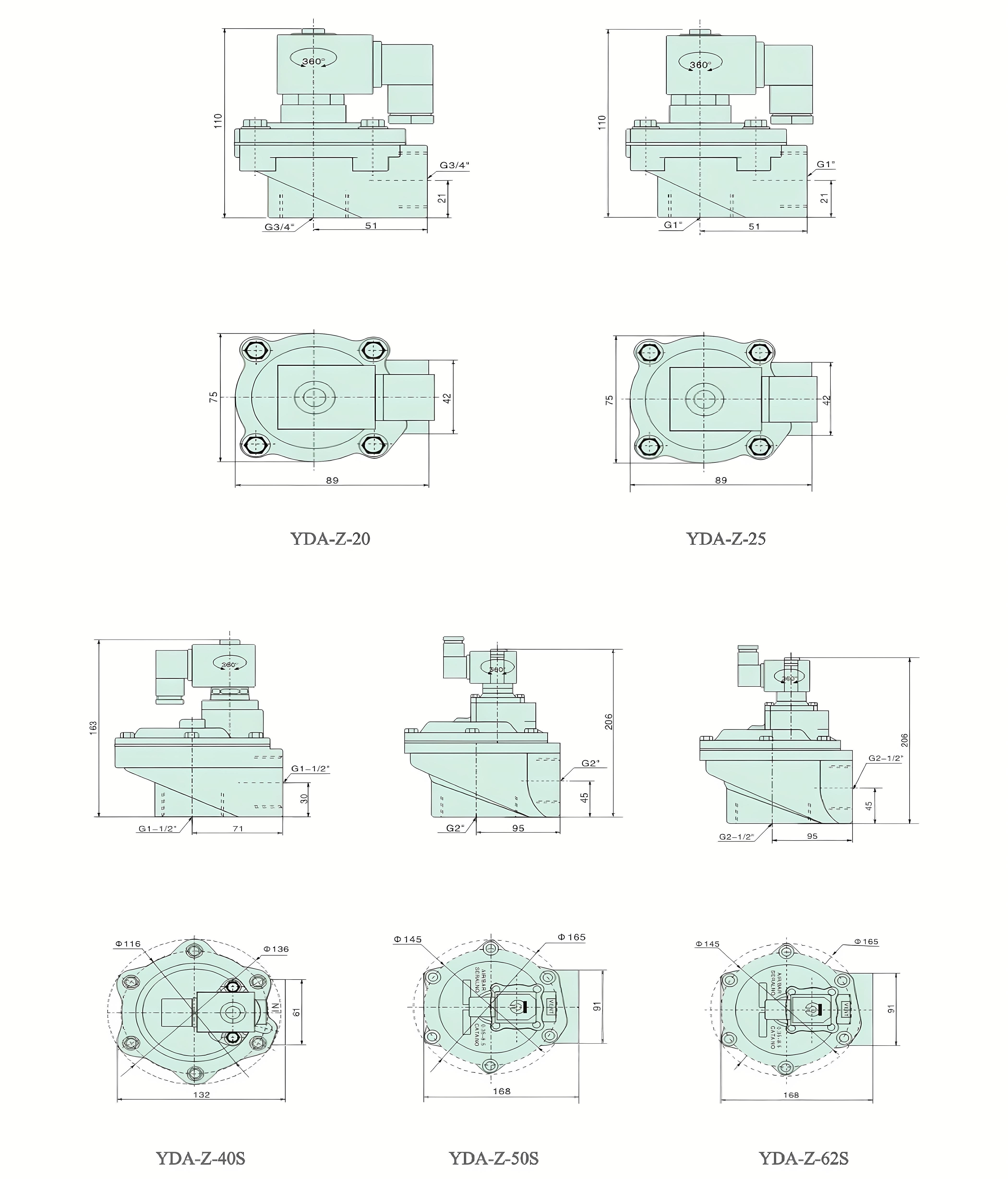 Pulse Valve YDA-Z Series STRUCTURE_ 脉冲阀YDA-Z系列结构_