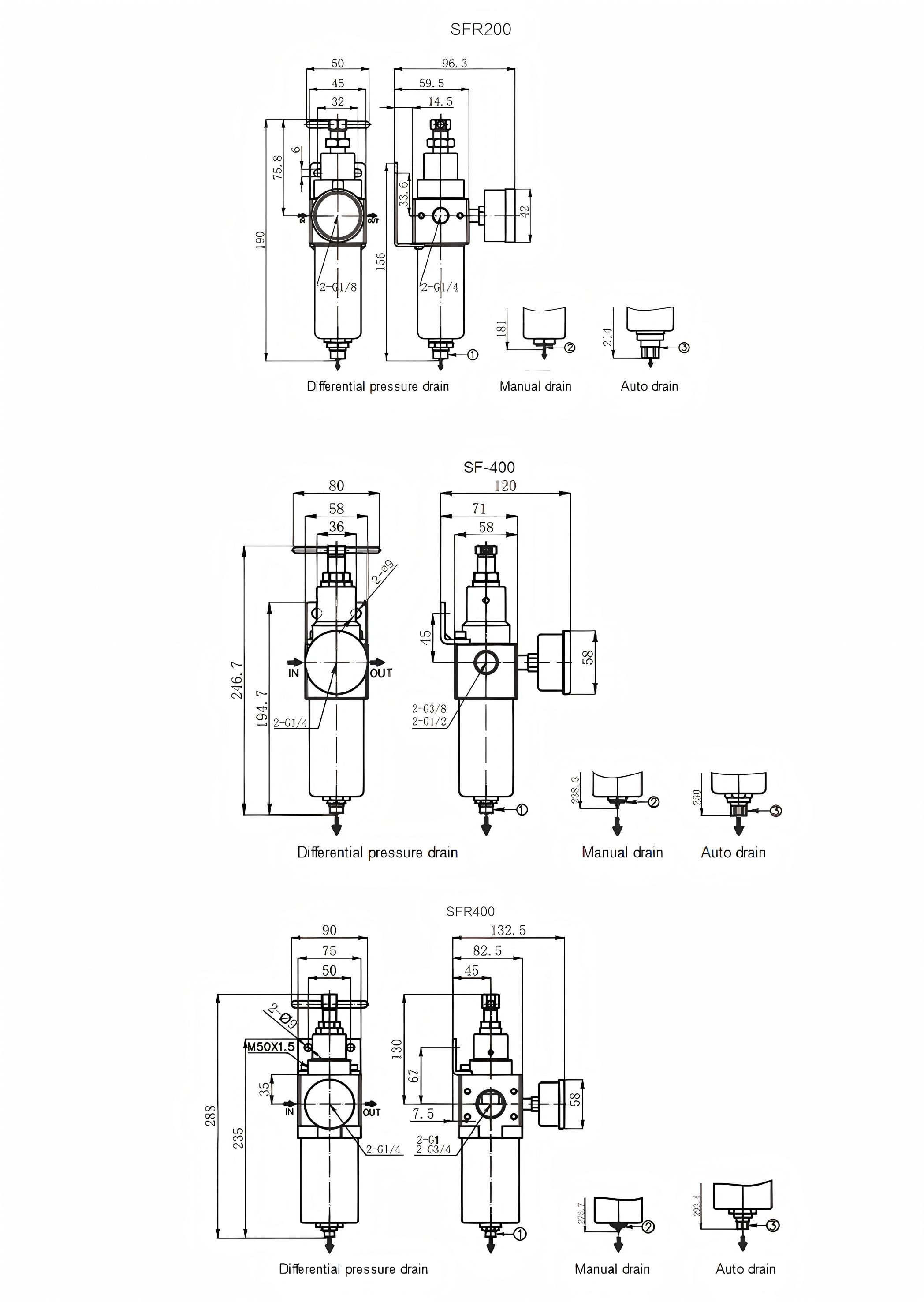 Stainless Steel Filter Regulator 不锈钢过滤减压阀 SFR 系列
