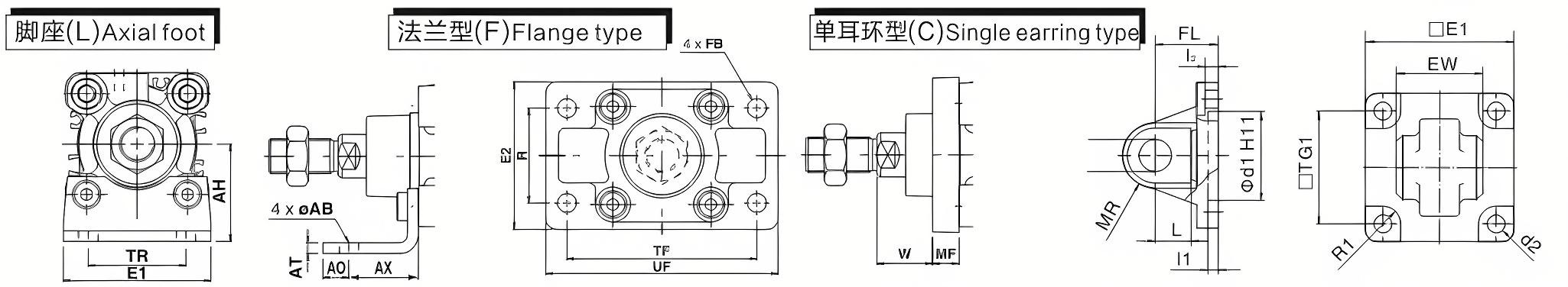 C96 Series Standard Pneumatic Cylinders C96系列标准气缸