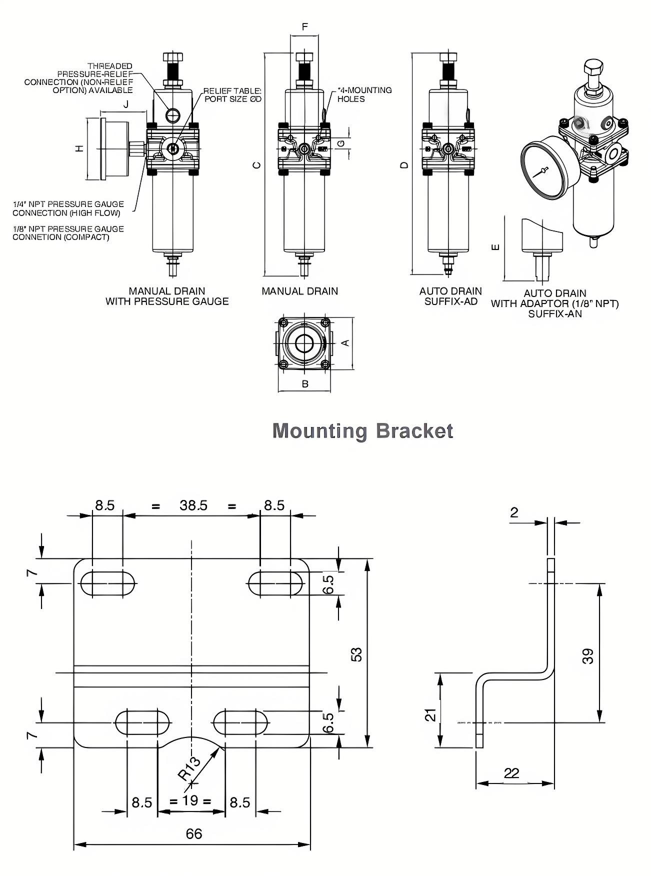 stainless steel filter regulator 不锈钢KTW结构