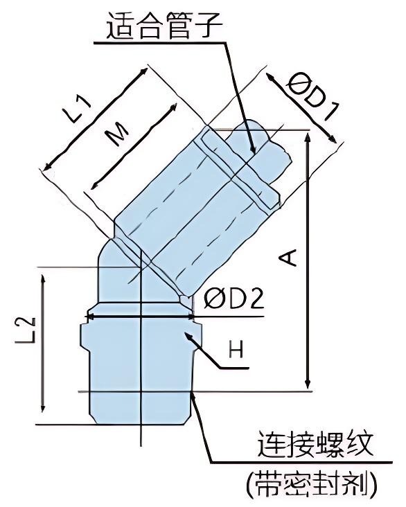 45°弯头 KQ2K(密封剂)_ 45°弯头KQ2K(密封剂)_
