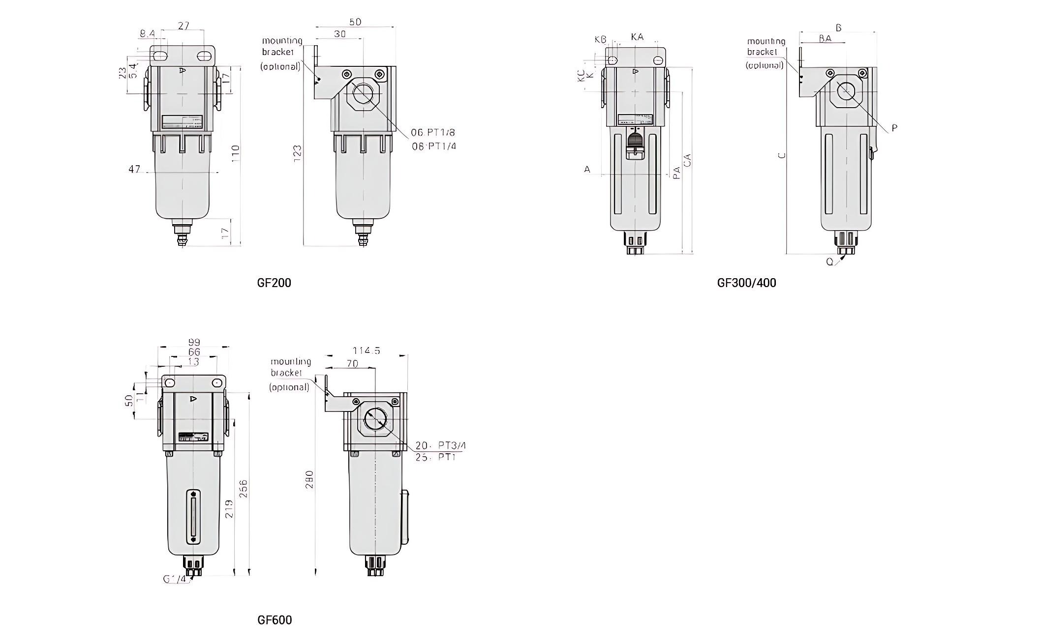 Airtac G series 亚德客过滤器