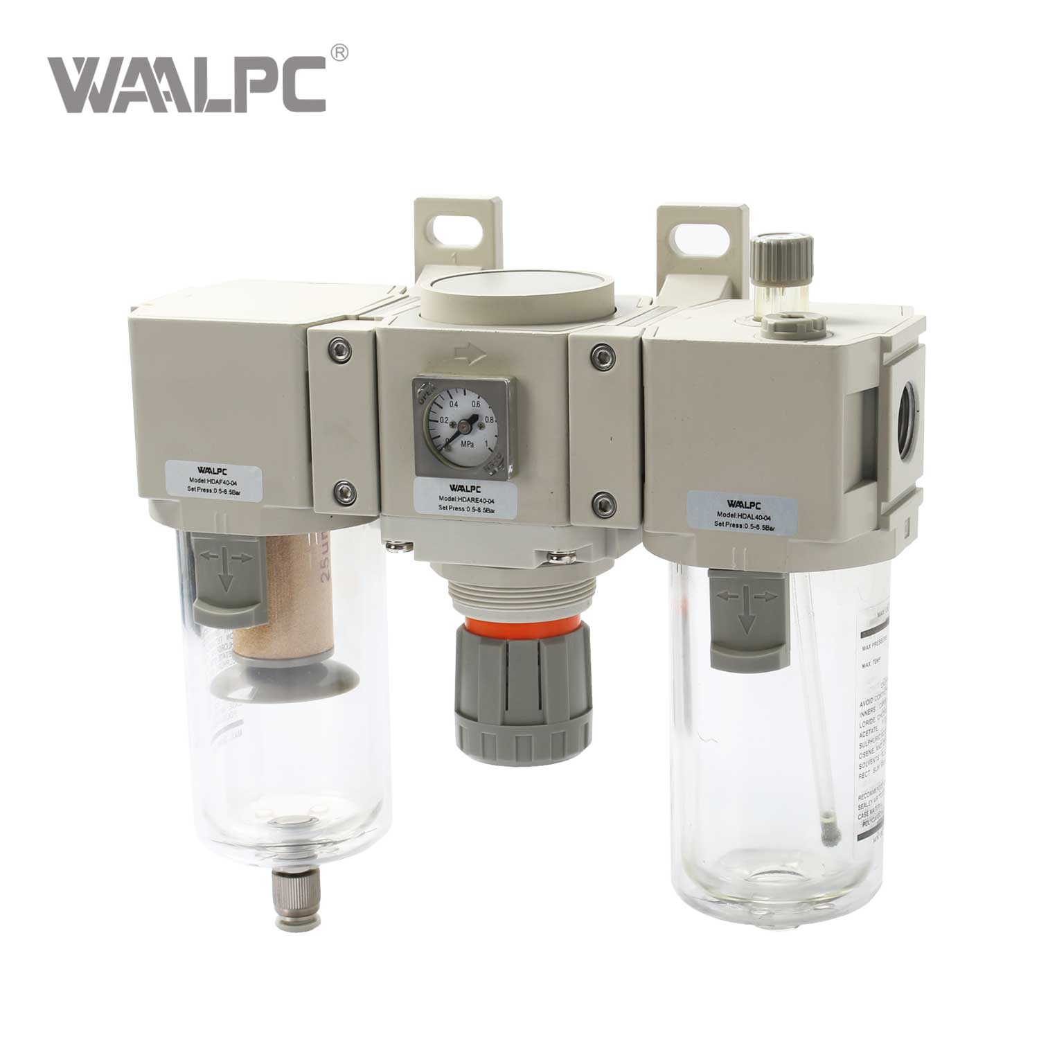 高精度FRL单元 HDAC系列 5μm 25μm 40μm 过滤精度±1% 压力稳定性和油雾润滑0.05~0.85MPa