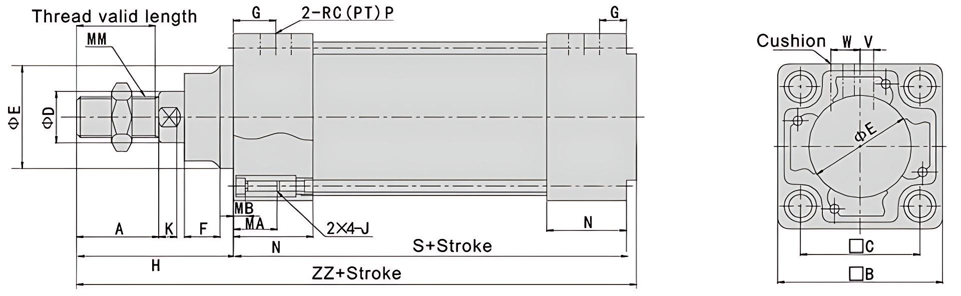MB系列滑动导轨气缸