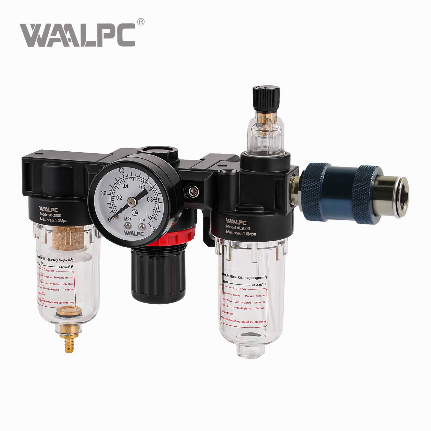 亚德客过滤调压油雾器组合装置（FRL装置） AC2000 5μm 过滤 带手动滑阀 0.05~0.85MPa 适用于气动系统 