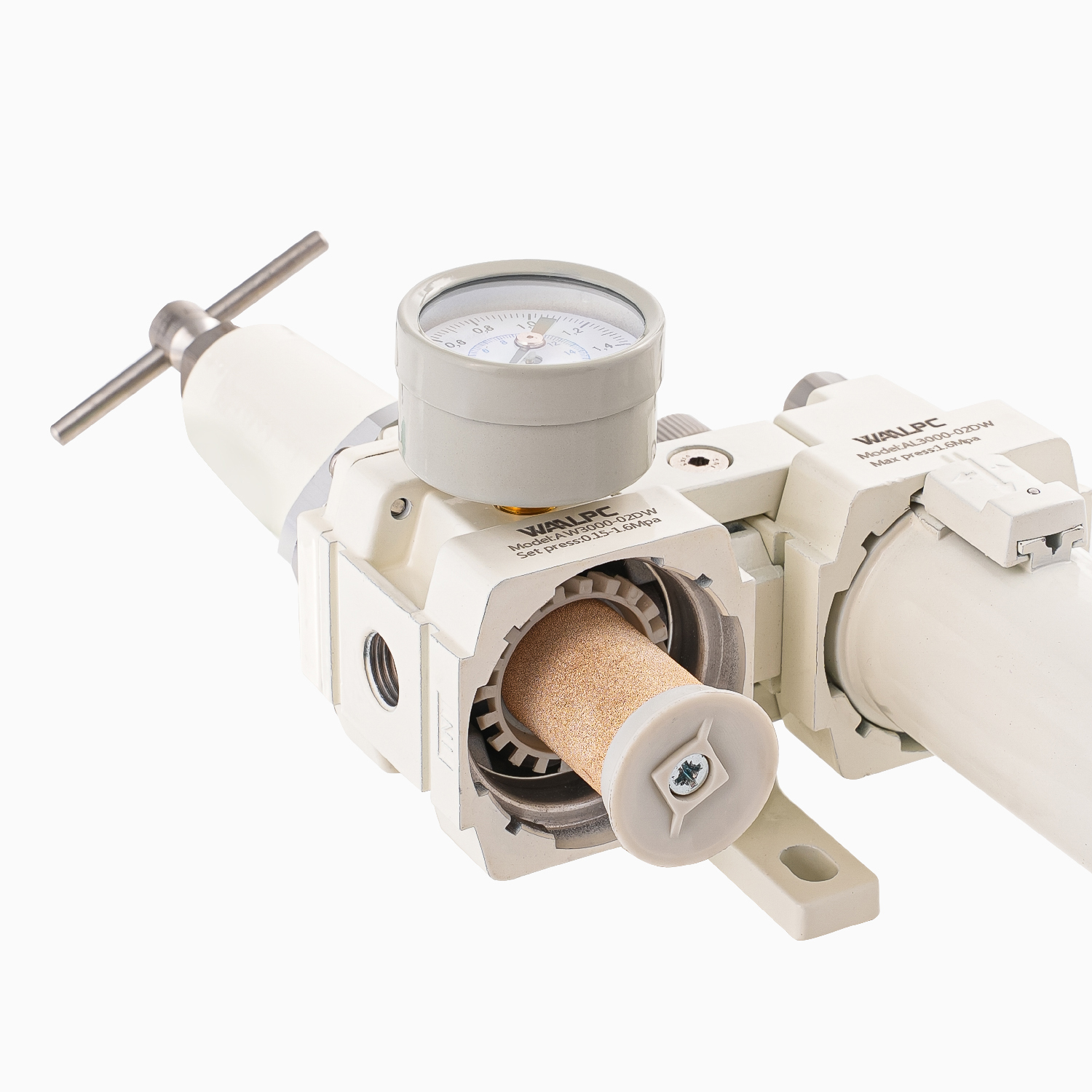 气动金属铝合金1/2 3/4气动自动化空气三联件过滤减压阀