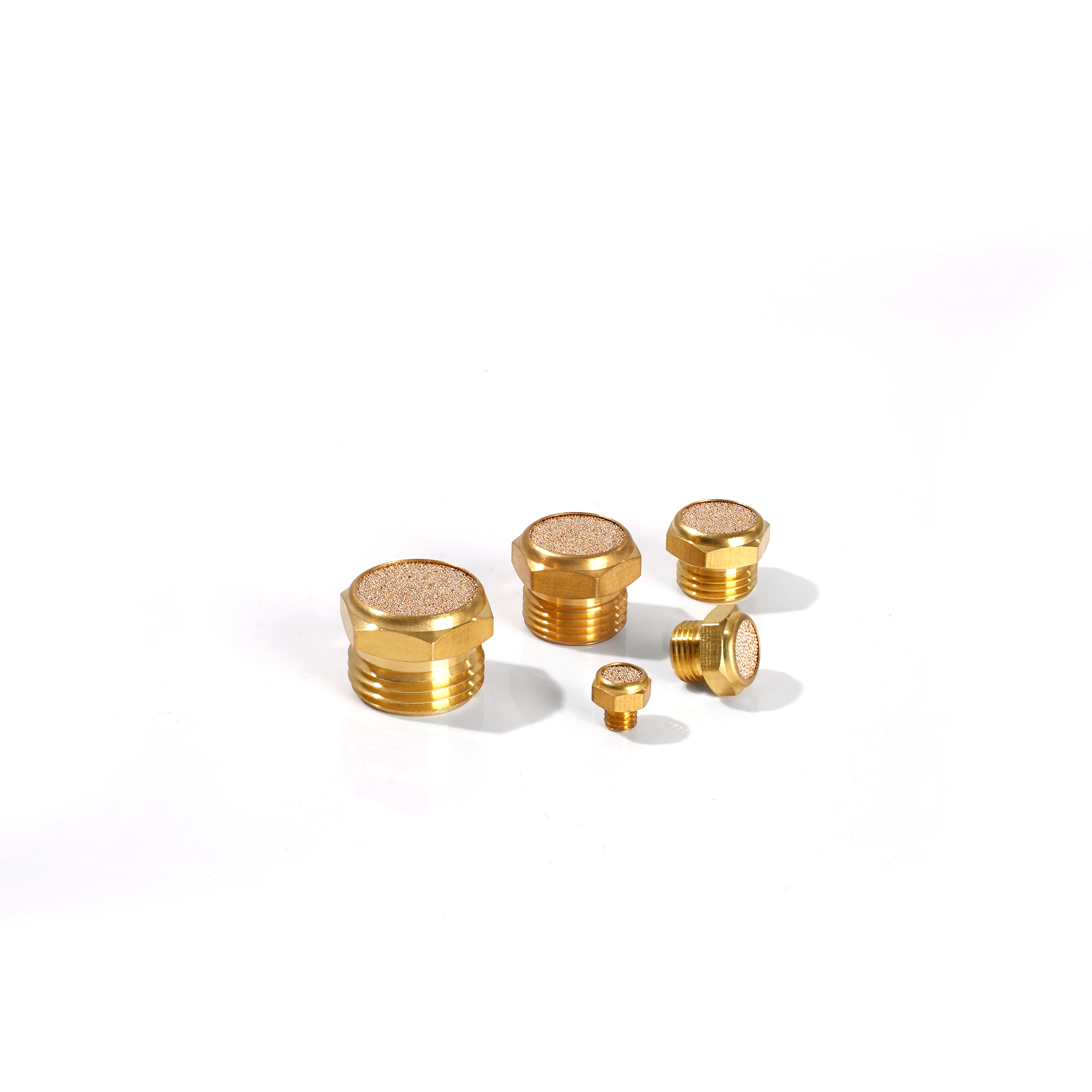 铜质气动消声器 MG PT 1/8'' 1/4'' 3/8'' 1/2'' 3/4'' 1'' 电磁阀排气消声器