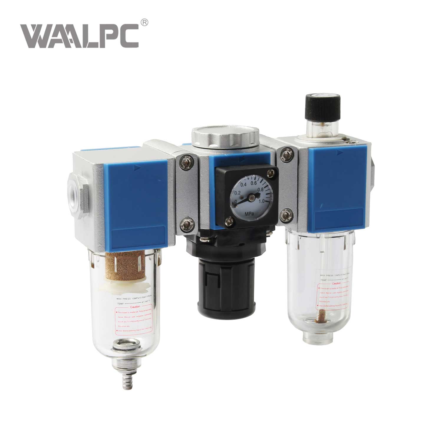 亚德客 FRL 型组合空气处理装置 过滤调压器 润滑器 1/4' 3/8'' 1/2' 端口 压缩空气过滤器 油水分离器和空气压缩机可调调节器