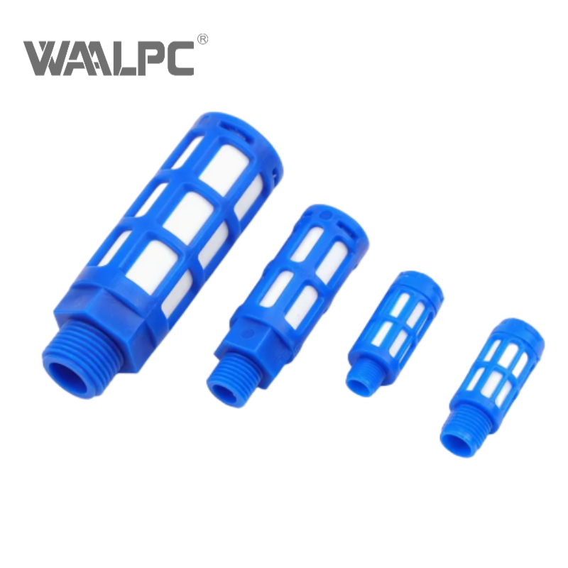 塑料气动消声器 PT 1/4'' 1/2'' 3/4'' 1'' 电磁阀排气消声器