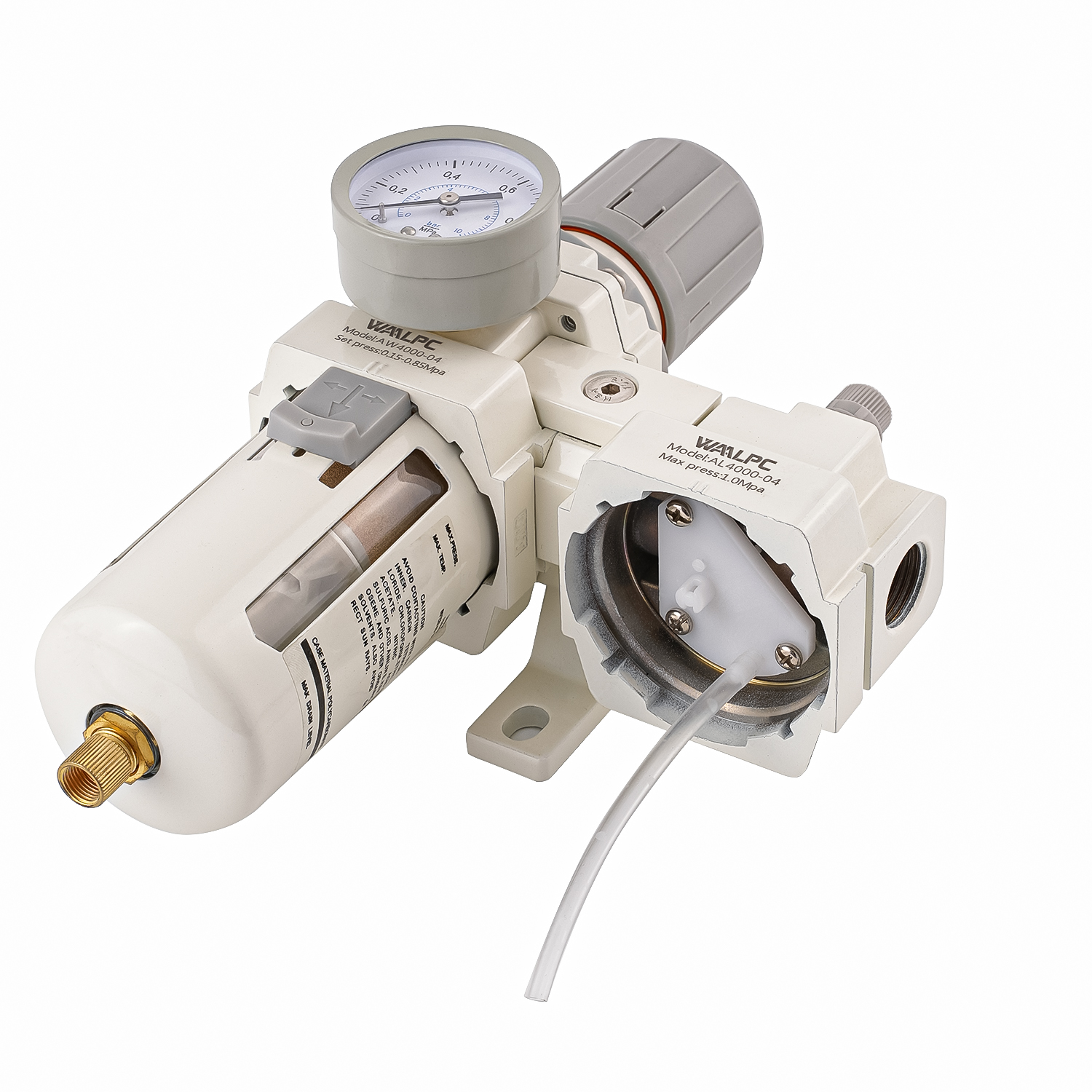 电子工业用压缩空气调节器疏水阀过滤器油雾器减压阀油分离器AC4010白色SMC3/8''1/2''3/4''