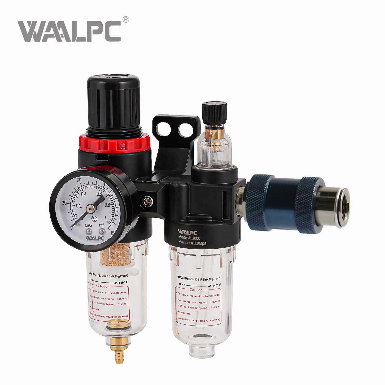 亚德客过滤调压油雾器组合装置（FRL装置） AC2000 5μm 过滤 带手动滑阀 0.05~0.85MPa 适用于气动系统 