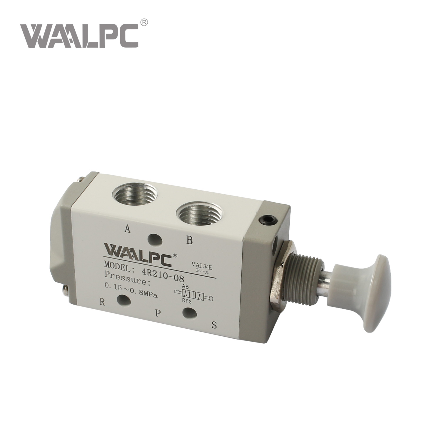 亚德客 4R 型系列手拉阀，手动操作，2 位 5 通，压铸铝阀体