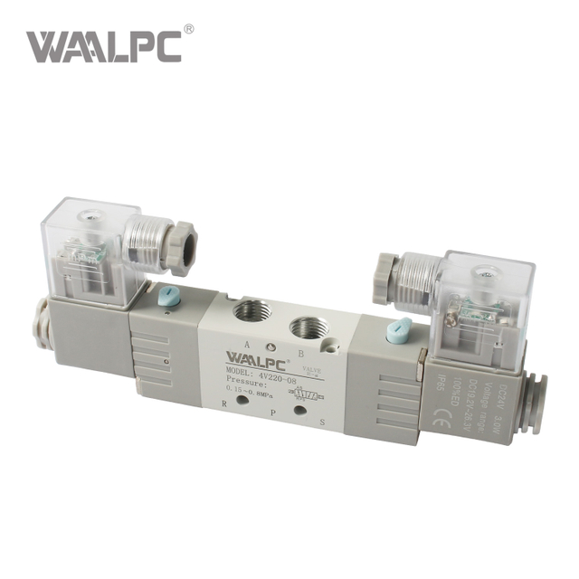 中国制造商气动4V系列电磁阀亚德客型二位五通换向阀 