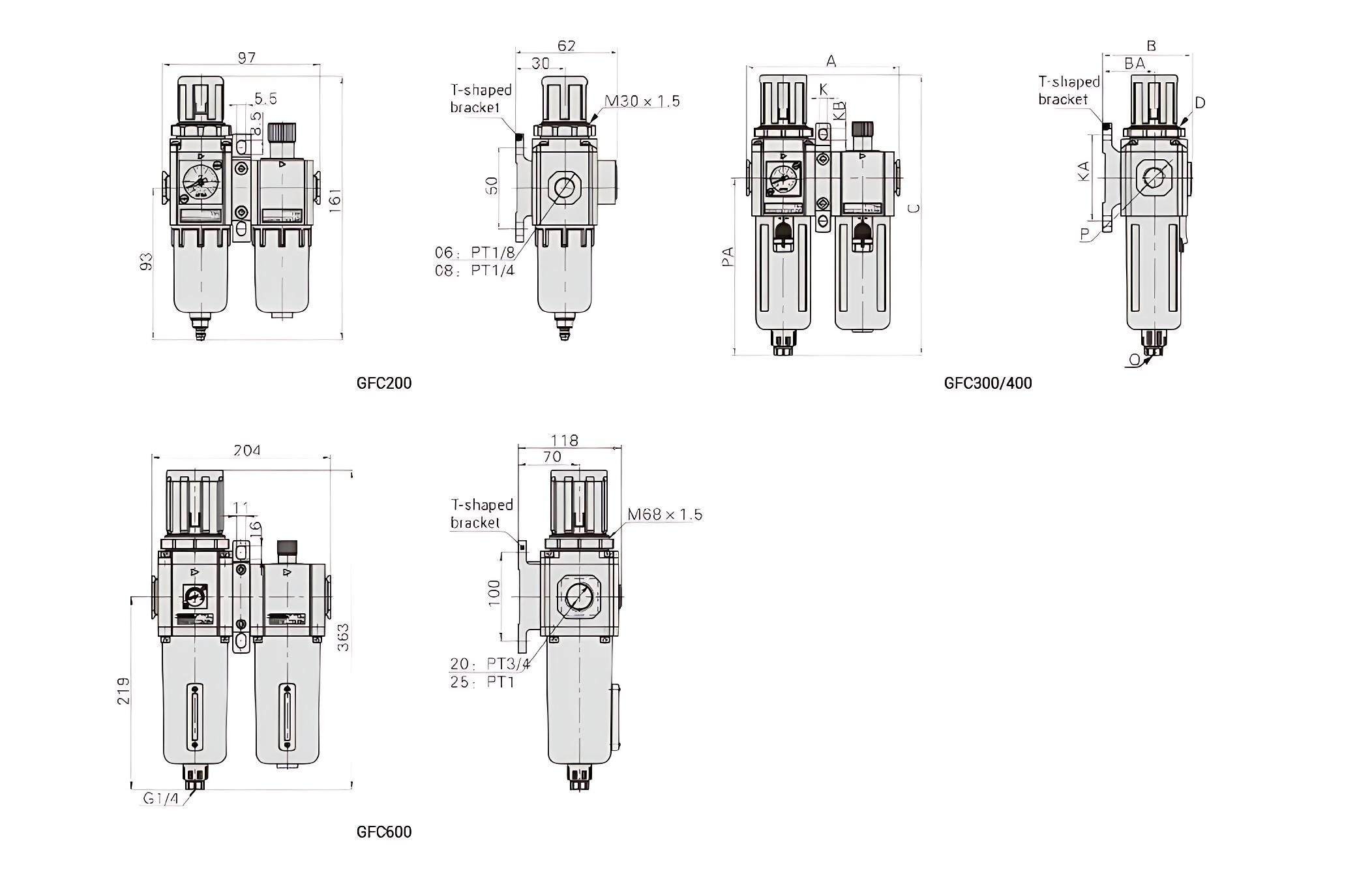 亚德客过滤调节润滑器 