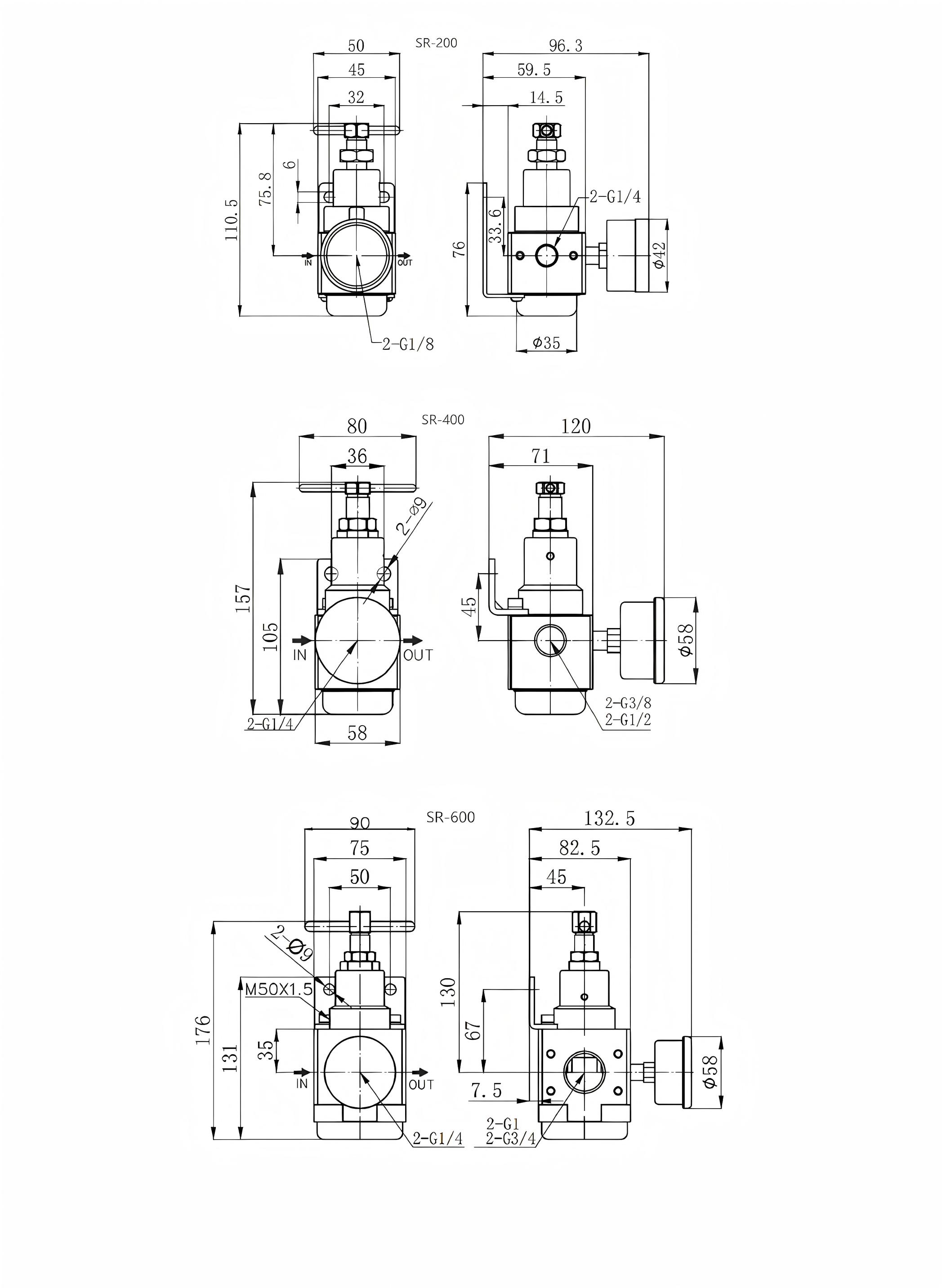 不锈钢调压阀 SR 系列