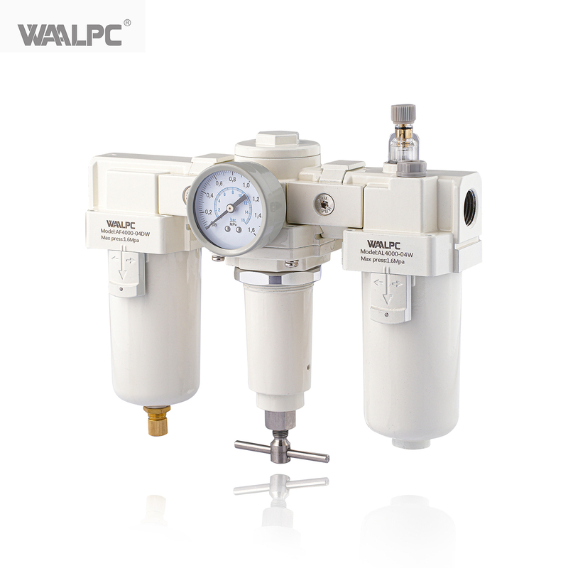 16Bar 气动金属铝合金 1/2'' 3/4'' 气动阀 FRL 空气过滤调节器润滑器单元 3 组合