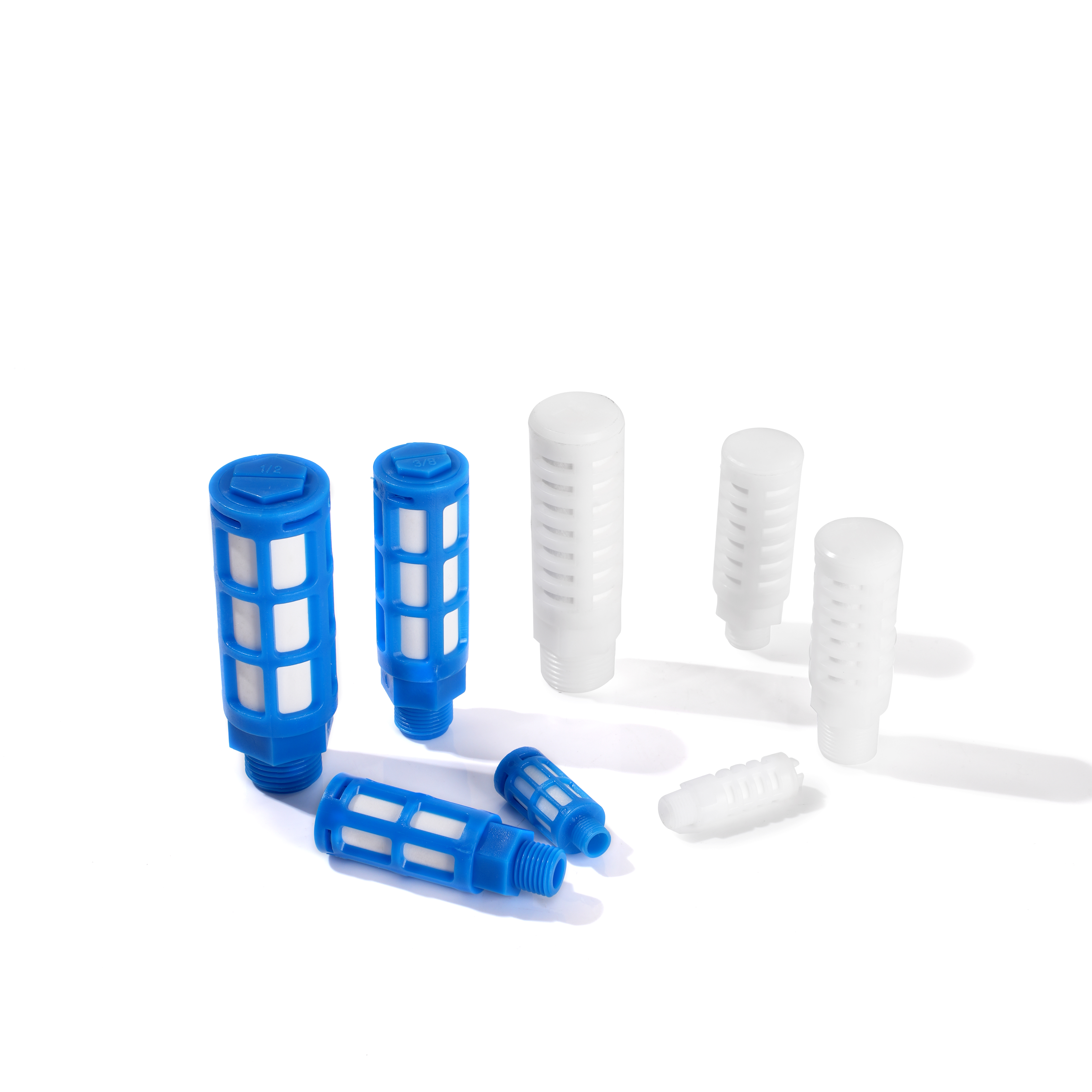 塑料气动消声器 PT 1/4'' 1/2'' 3/4'' 1'' 电磁阀排气消声器