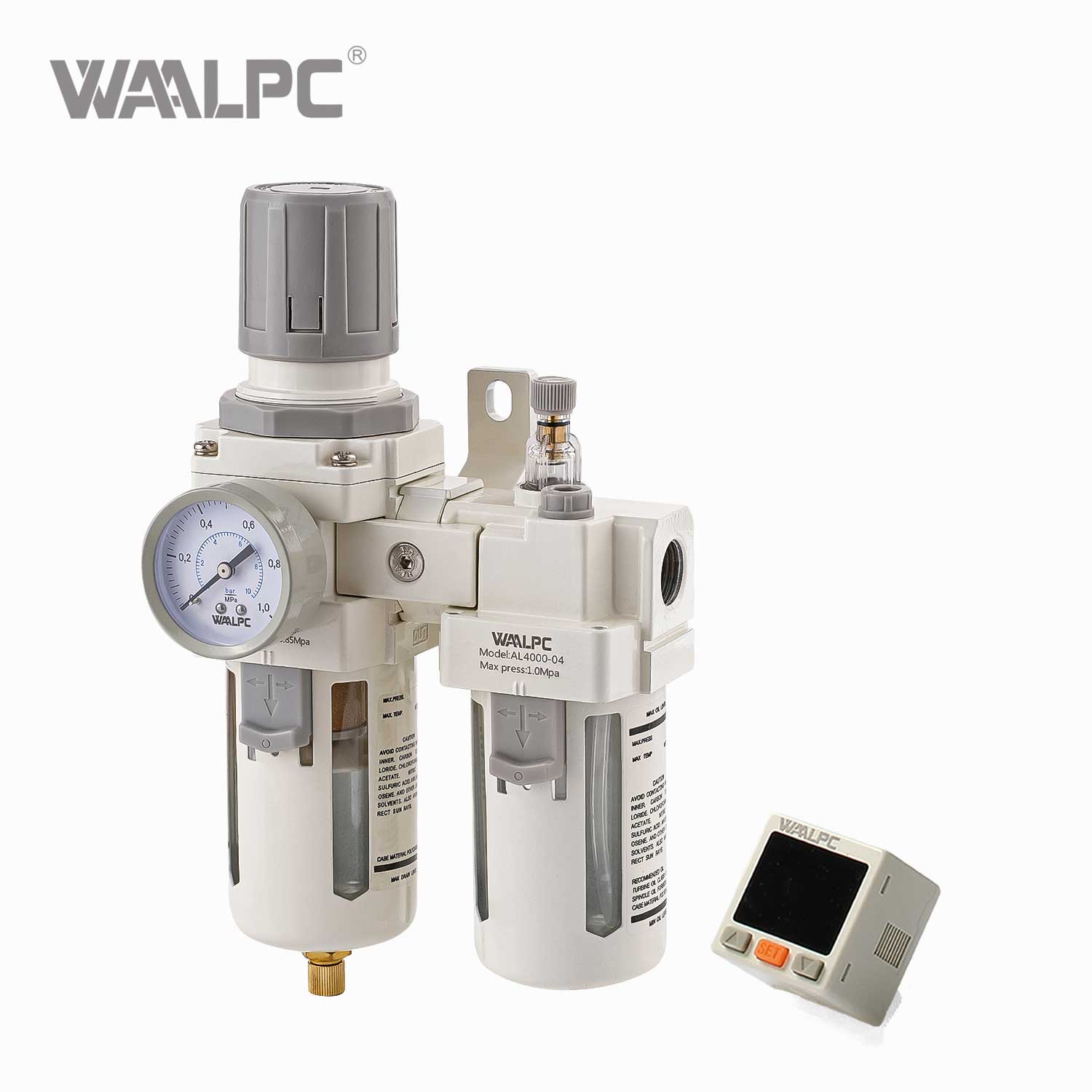 SMC 白色 AC4010-04 过滤调节器润滑器（FRL 装置） G1/2'' 0.05-0.85MPa 用于气动空气处理系统