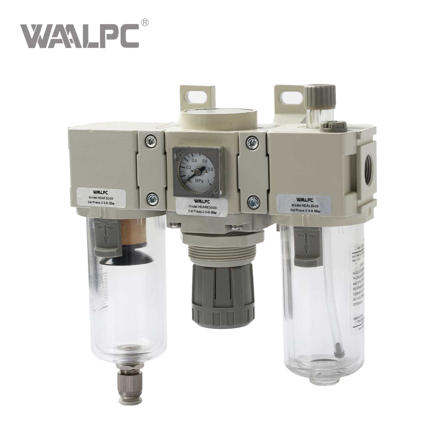 高精度FRL单元 HDAC系列 5μm 25μm 40μm 过滤精度±1% 压力稳定性和油雾润滑0.05~0.85MPa