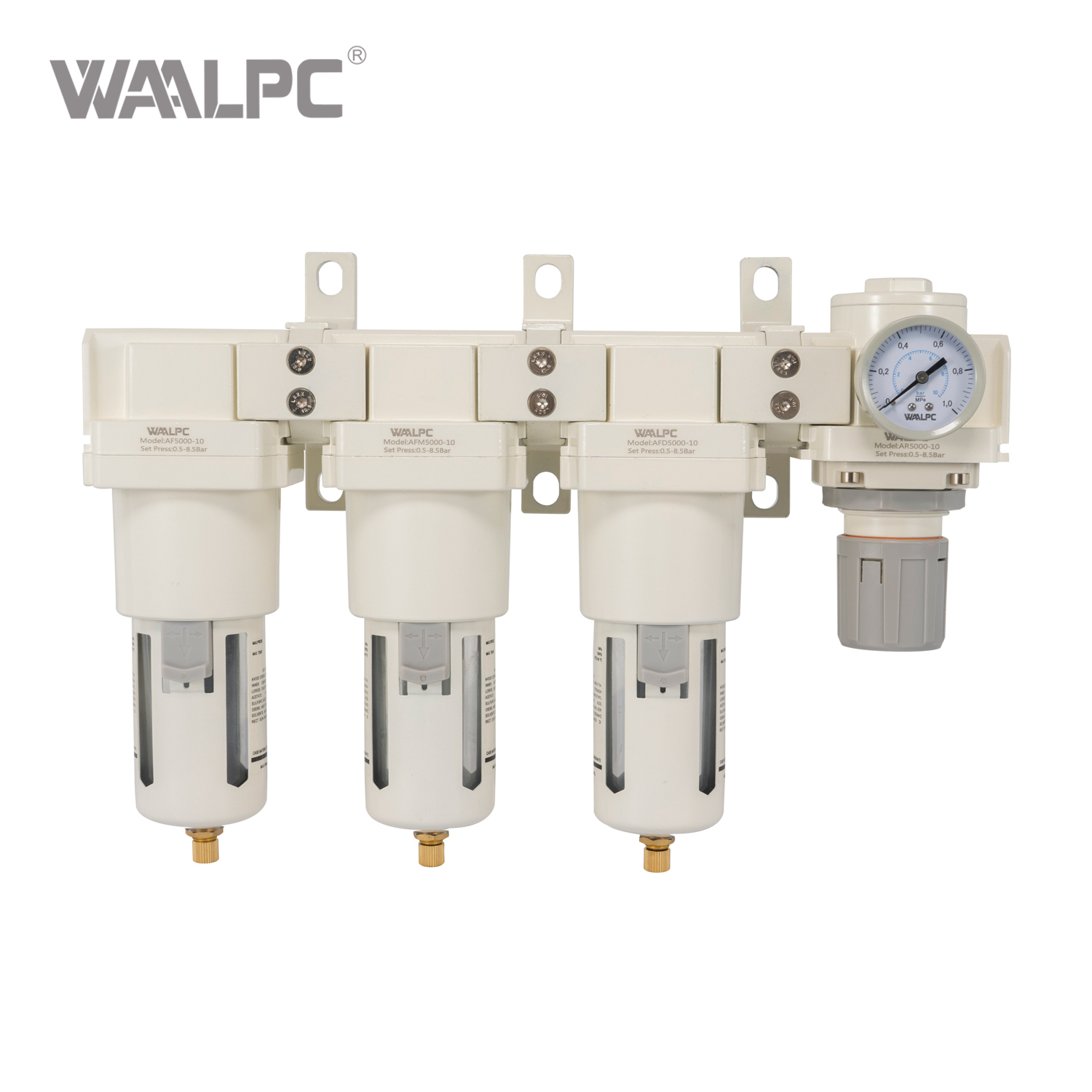 强大的过滤气动空气制备 AFFFR 装置 - 4 合 1 空气过滤调节器组合，带压力表，适用于压缩空气系统自动化机械