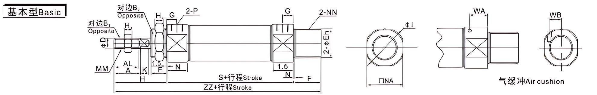 C(D)M2B系列高性能微型气缸
