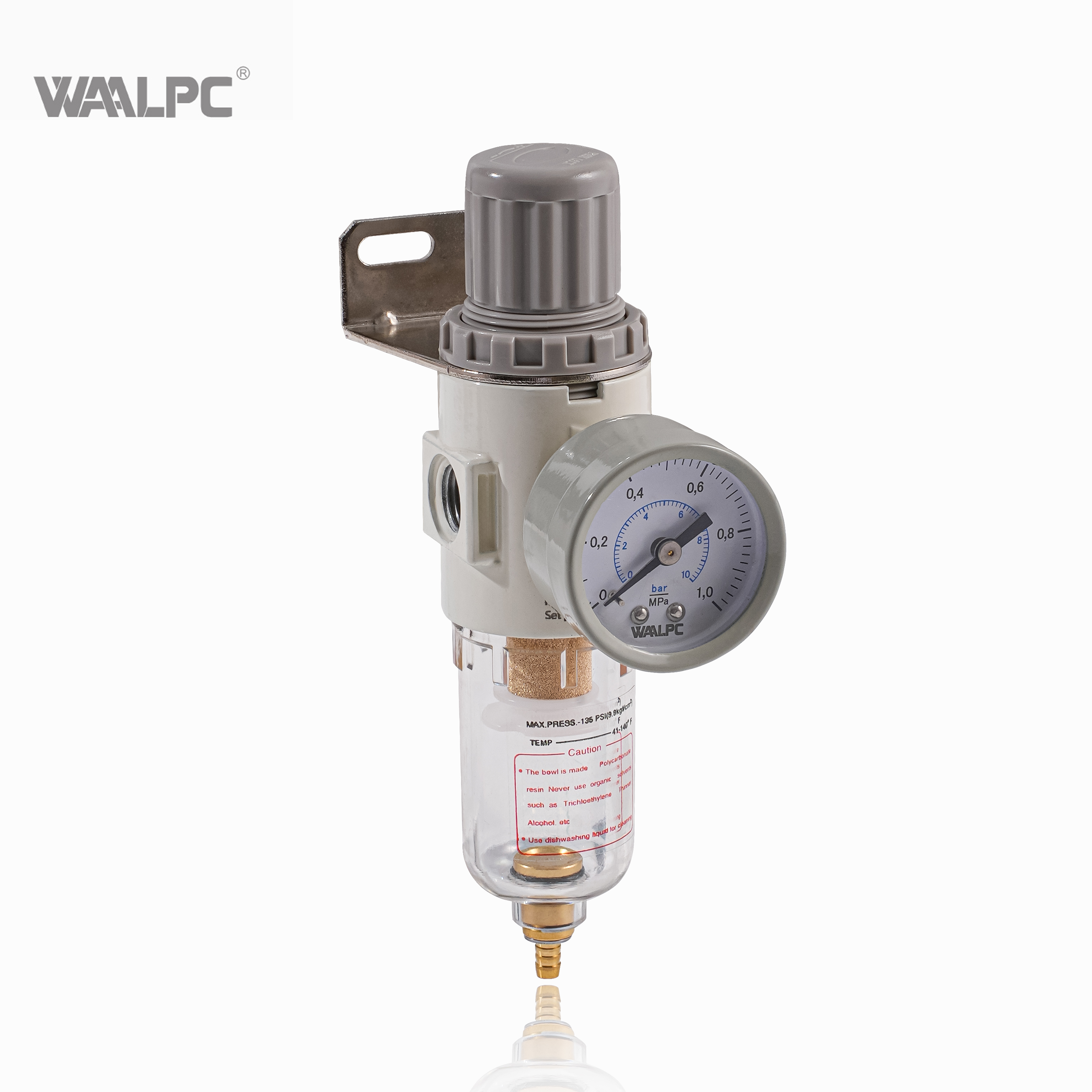 自动排水空气过滤减压阀 PT NPT G 1/8'' 1/4'' 3/8'' 1/2'' 自动化设备气源处理压力表