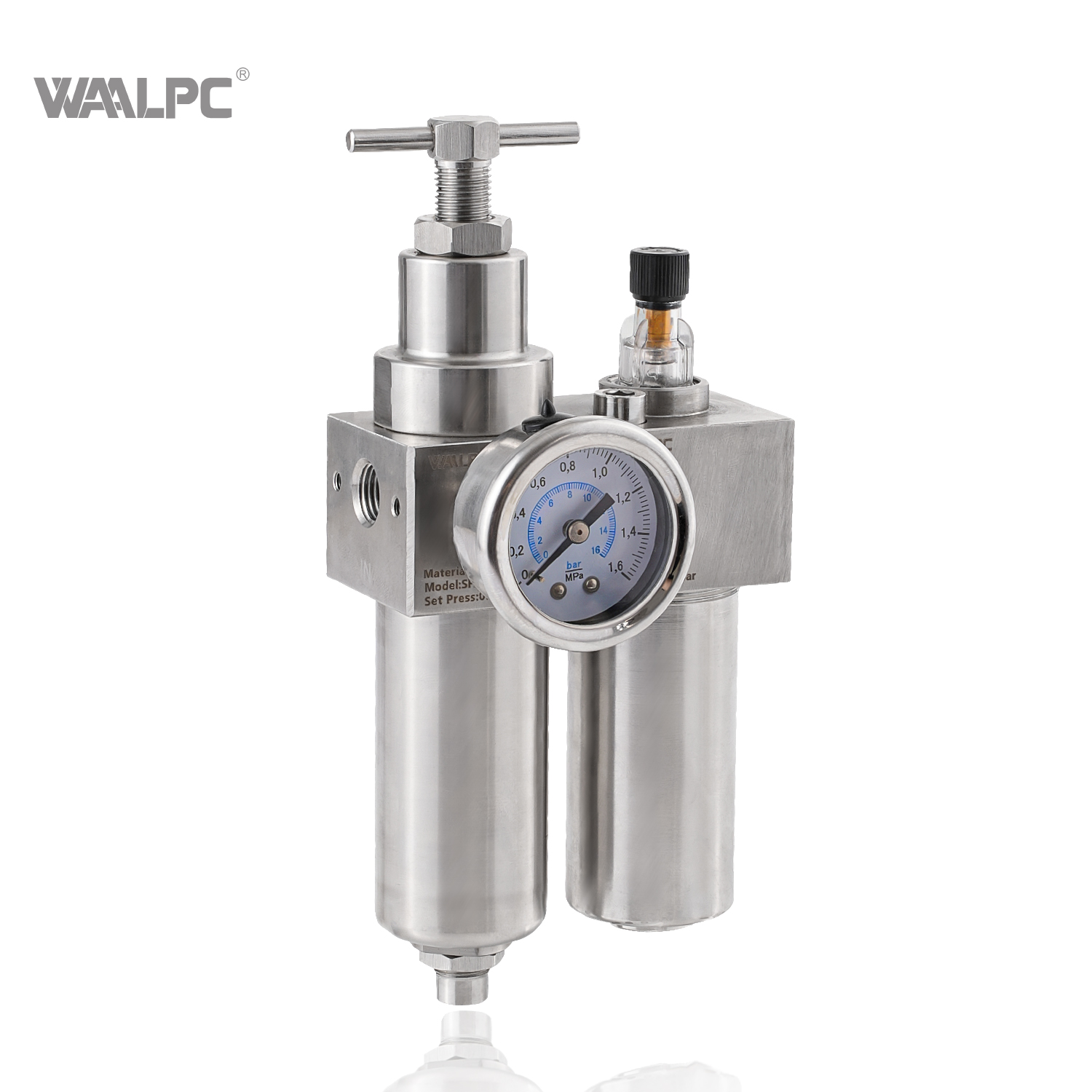 5um 4um 20Bar 1'' OEM 1.5'' NPT PT G 气源处理 316 不锈钢 SS FRL 组合，适用于防腐环境