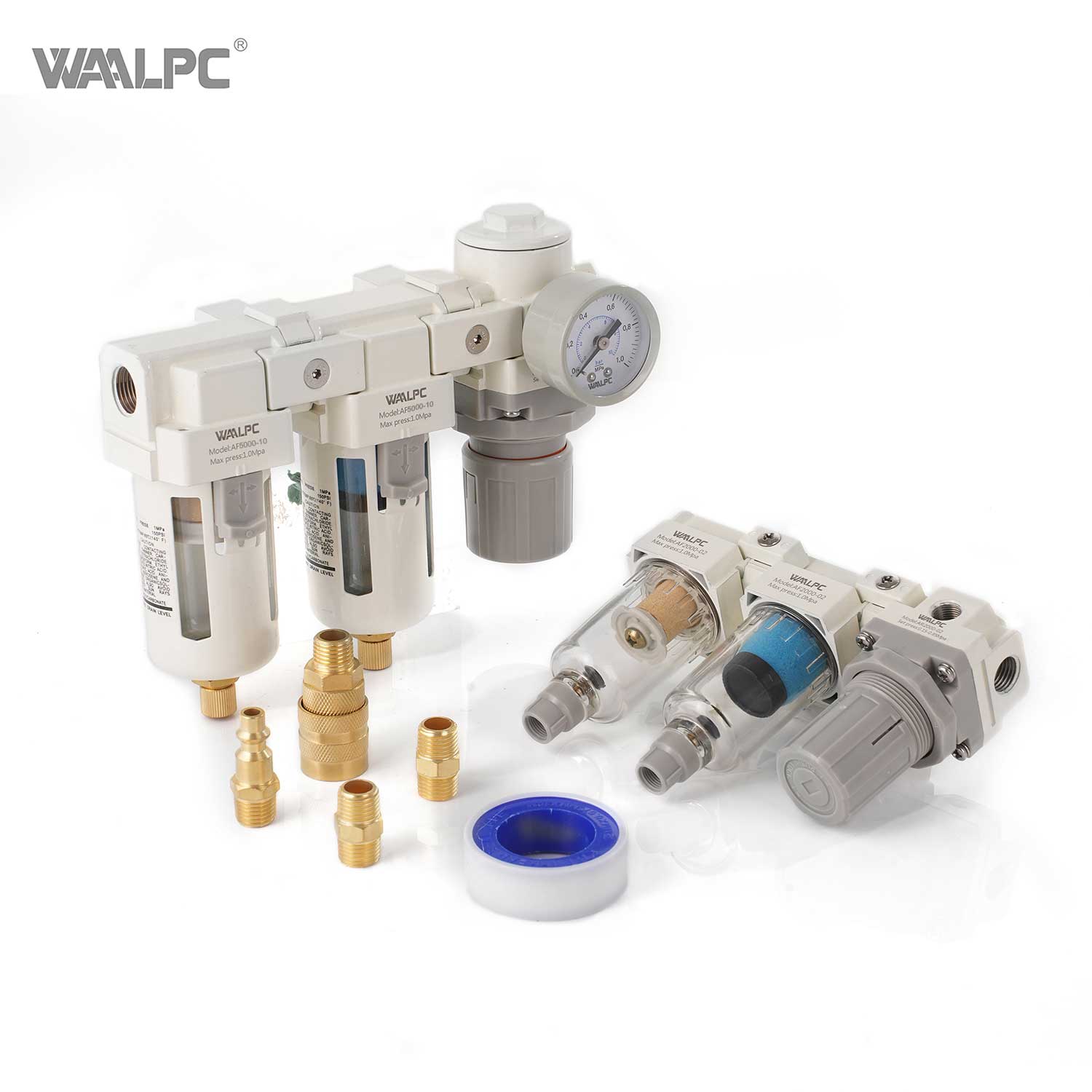 SMC FRL 组合润滑器 气动气源处理装置 双过滤调节器和干燥系统 0.3um 0.01um 可选配自动排水和空气压缩机多重压力调节