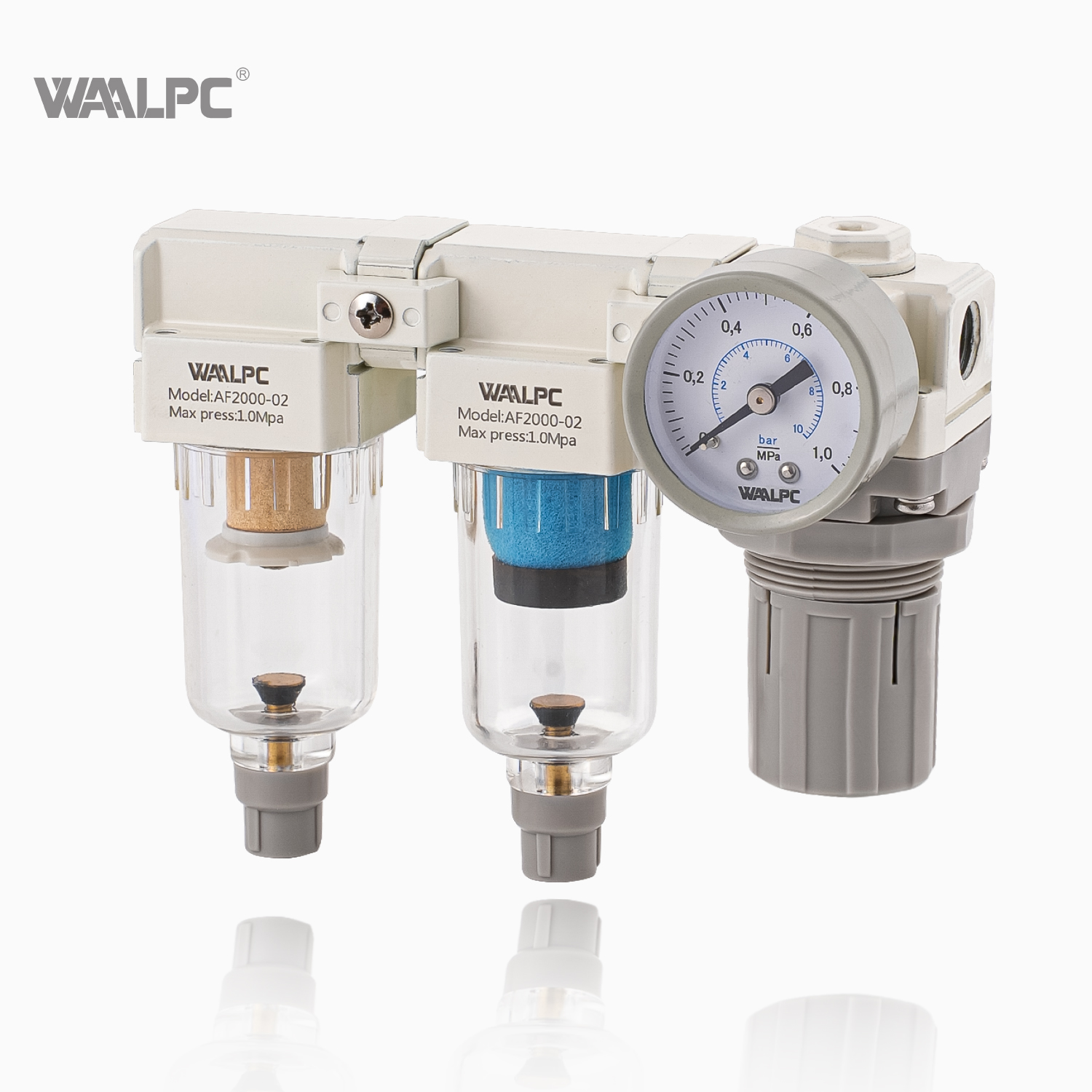 二过滤减压阀 1/4″ 3/8″ 1/2″ 干燥系统 气动空气过滤器 空气压缩机减压减压阀