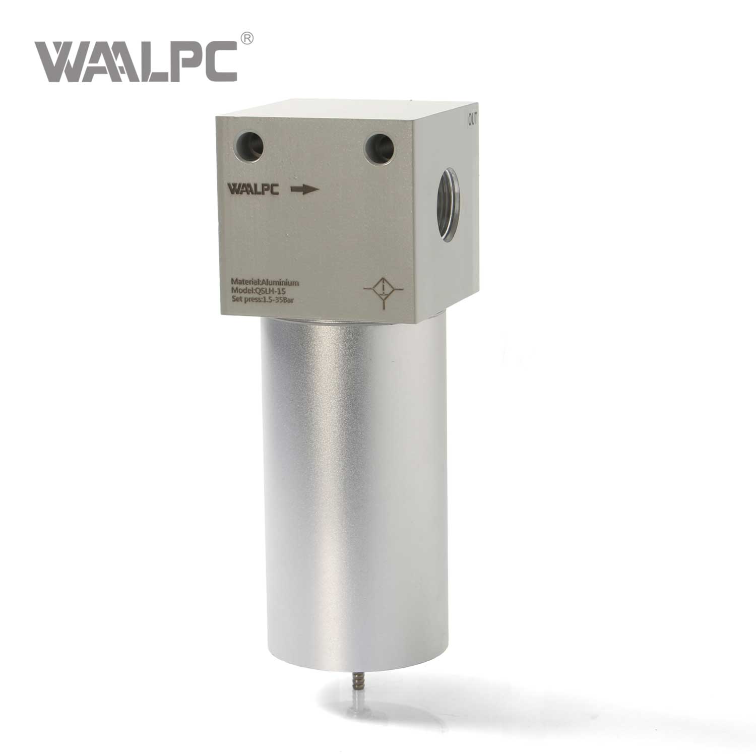 高压空气过滤器 20μm 40μm 过滤能力 4.0 MPa 最大压力 压铸铝主体 QSLH 系列 相当于工业自动化