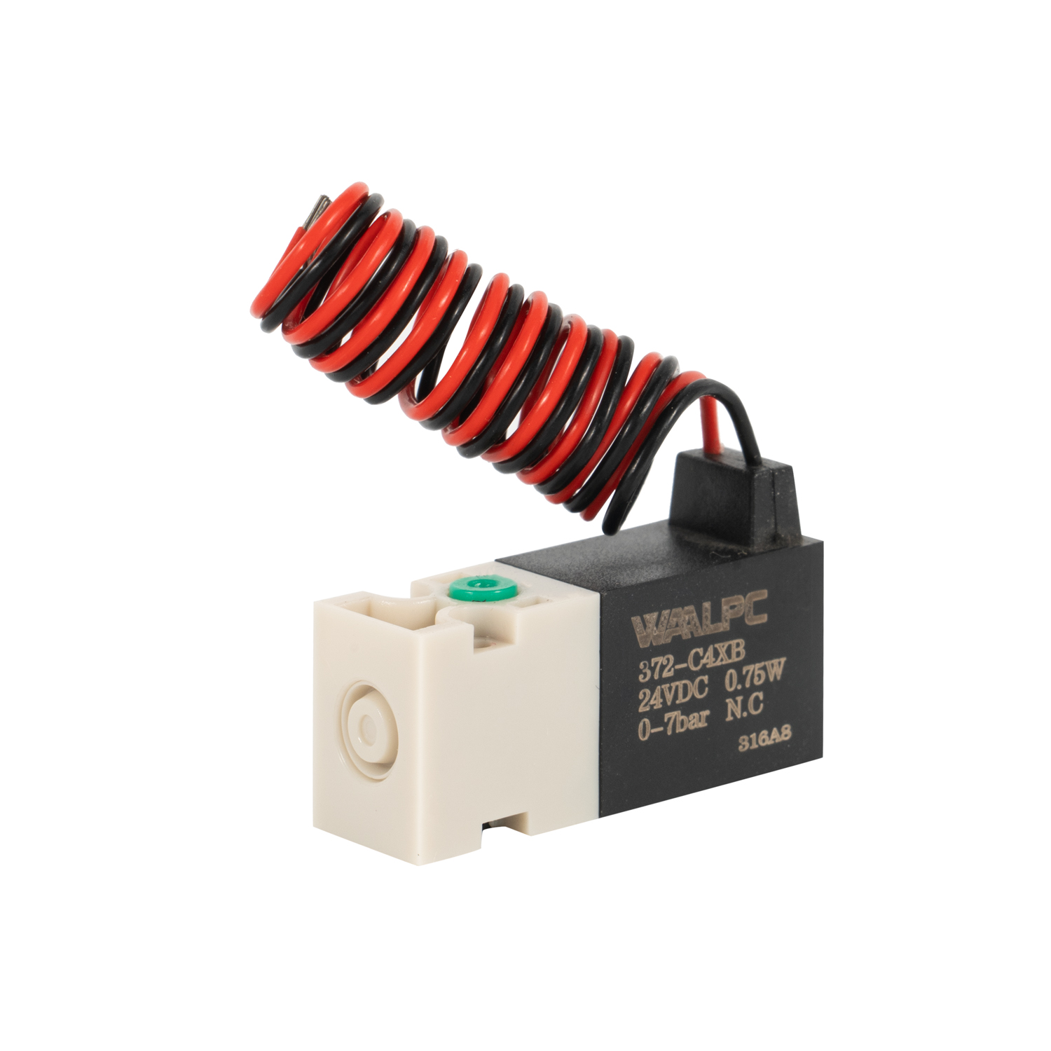 迷你 10mm 电磁阀 2/2 2/3 通 372-C4XB METALWORK 型常闭 (NC)，适用于纺织、医疗保健、半导体