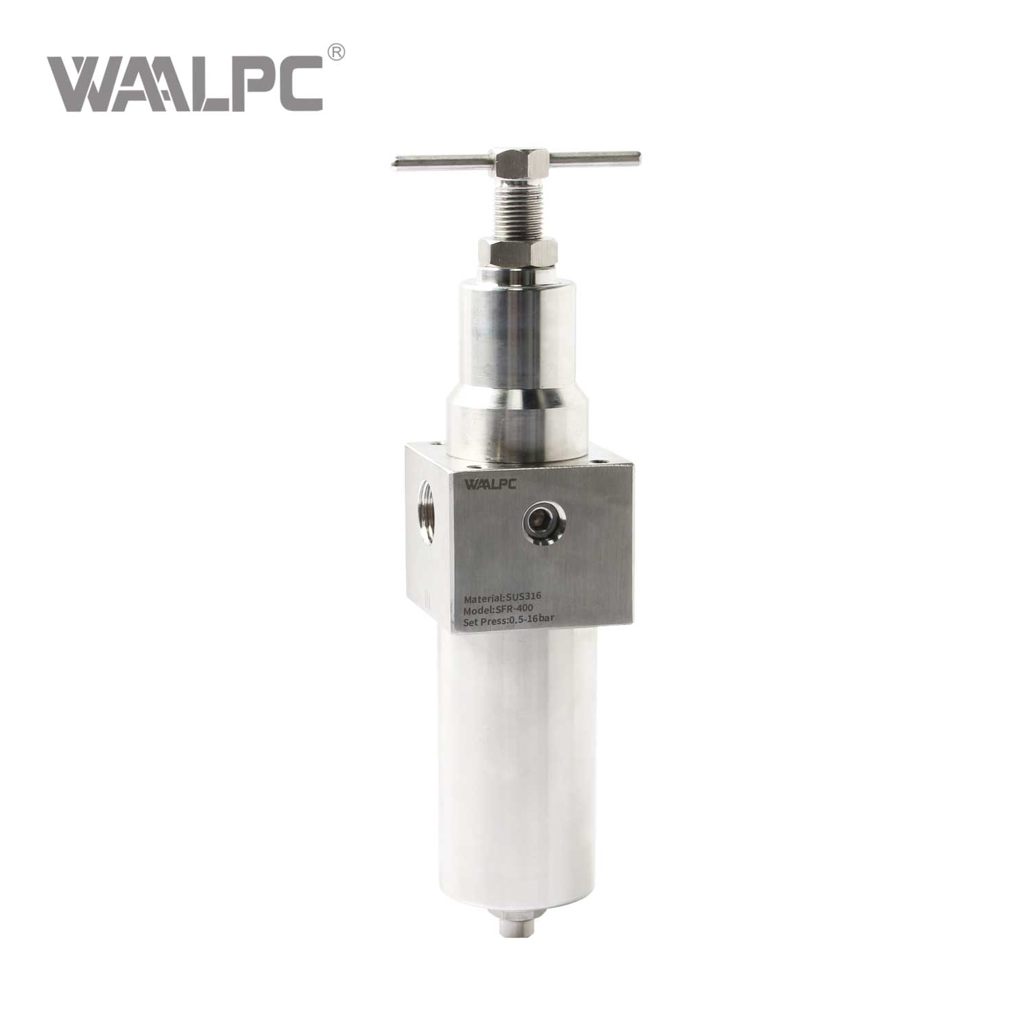 5um 4um 20bar 1'' NPT PT 3/4'' 1/2'' 1/4'' 气源处理 316 不锈钢空气过滤减压阀带压差排水管