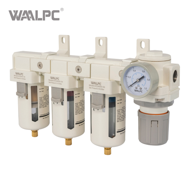 强大的过滤气动空气制备 AFFFR 装置 - 4 合 1 空气过滤调节器组合，带压力表，适用于压缩空气系统自动化机械