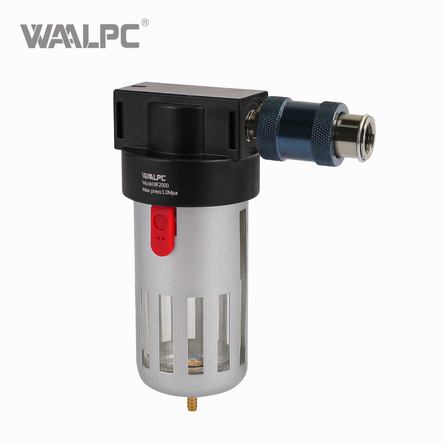 亚德客空气过滤器 BF2000 5um 过滤 0.05~0.85MPa 压力范围 带手动滑阀 工业气动空气处理装置