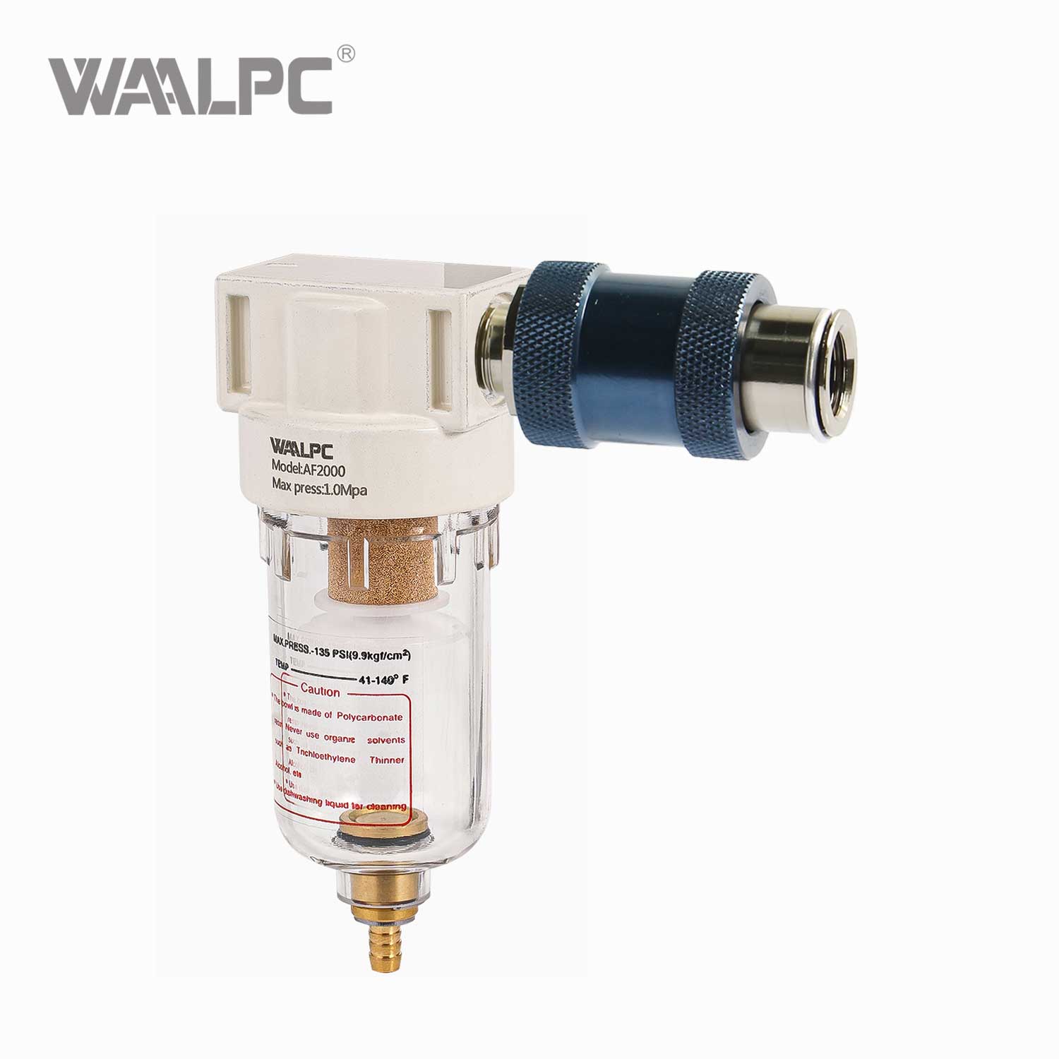 亚德客空气过滤器 BF2000 5um 过滤 0.05~0.85MPa 压力范围 带手动滑阀 工业气动空气处理装置