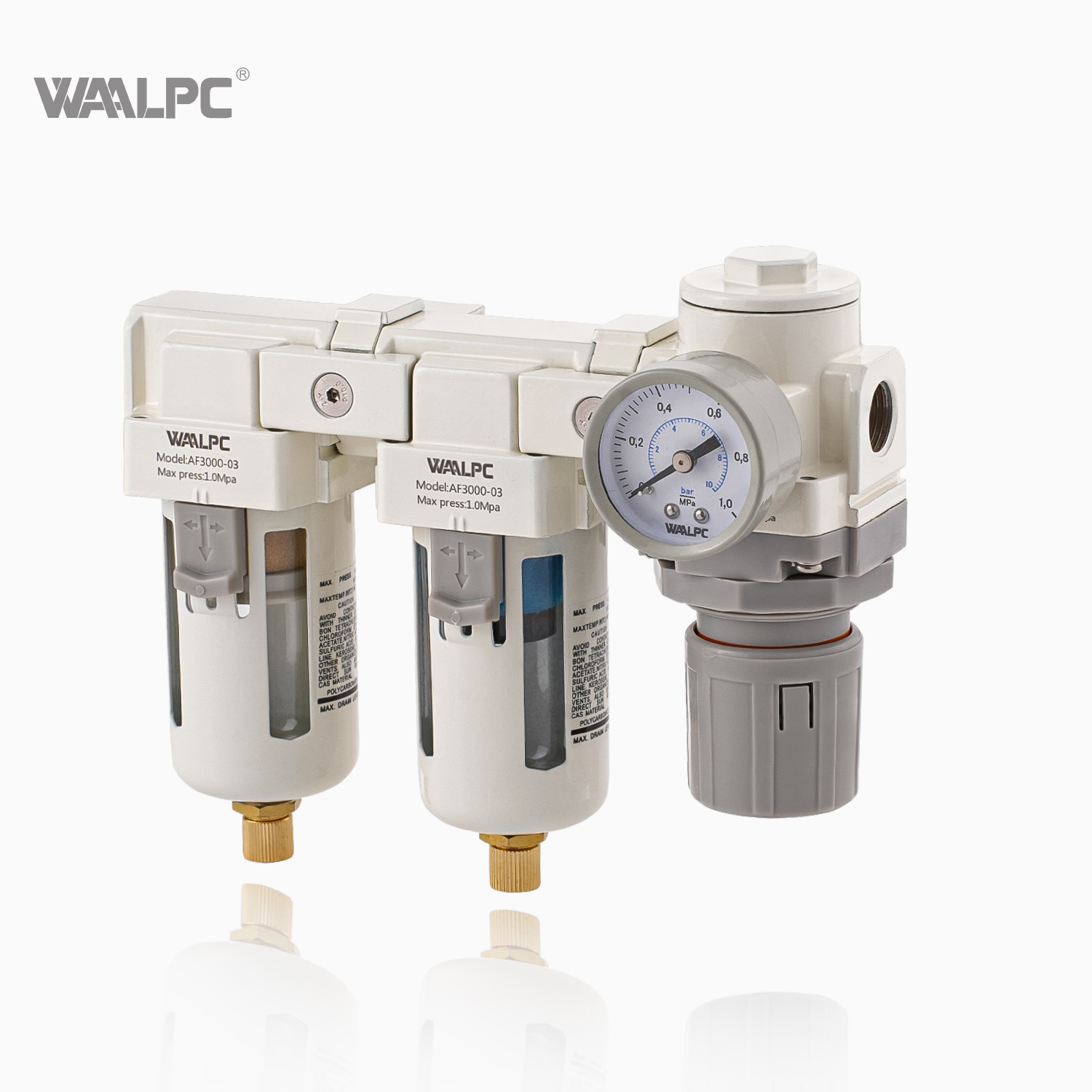 气动气源处理装置双过滤调节器和干燥系统，带自动排水和多压力调节空气压缩机