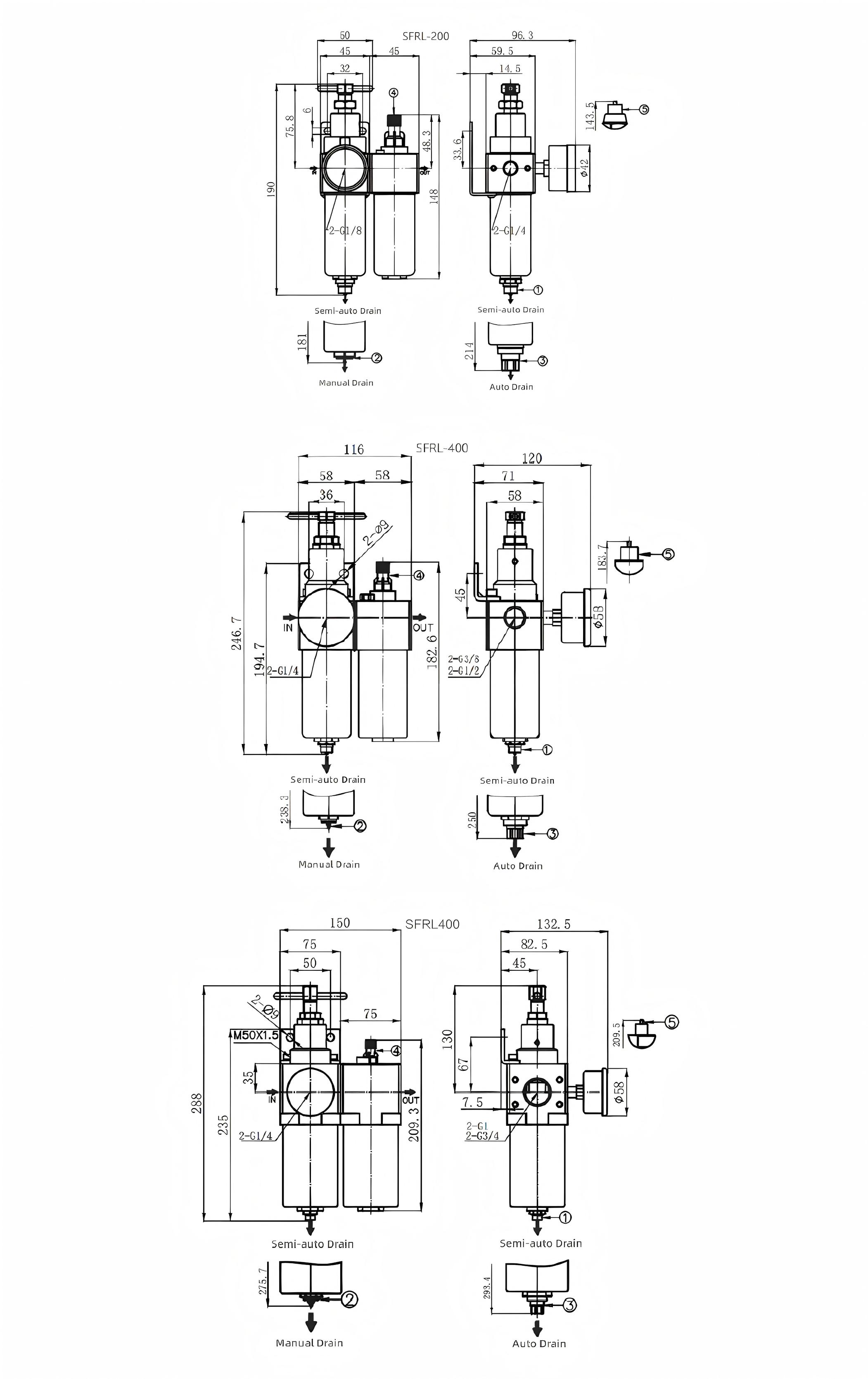 不锈钢过滤减压阀润滑器