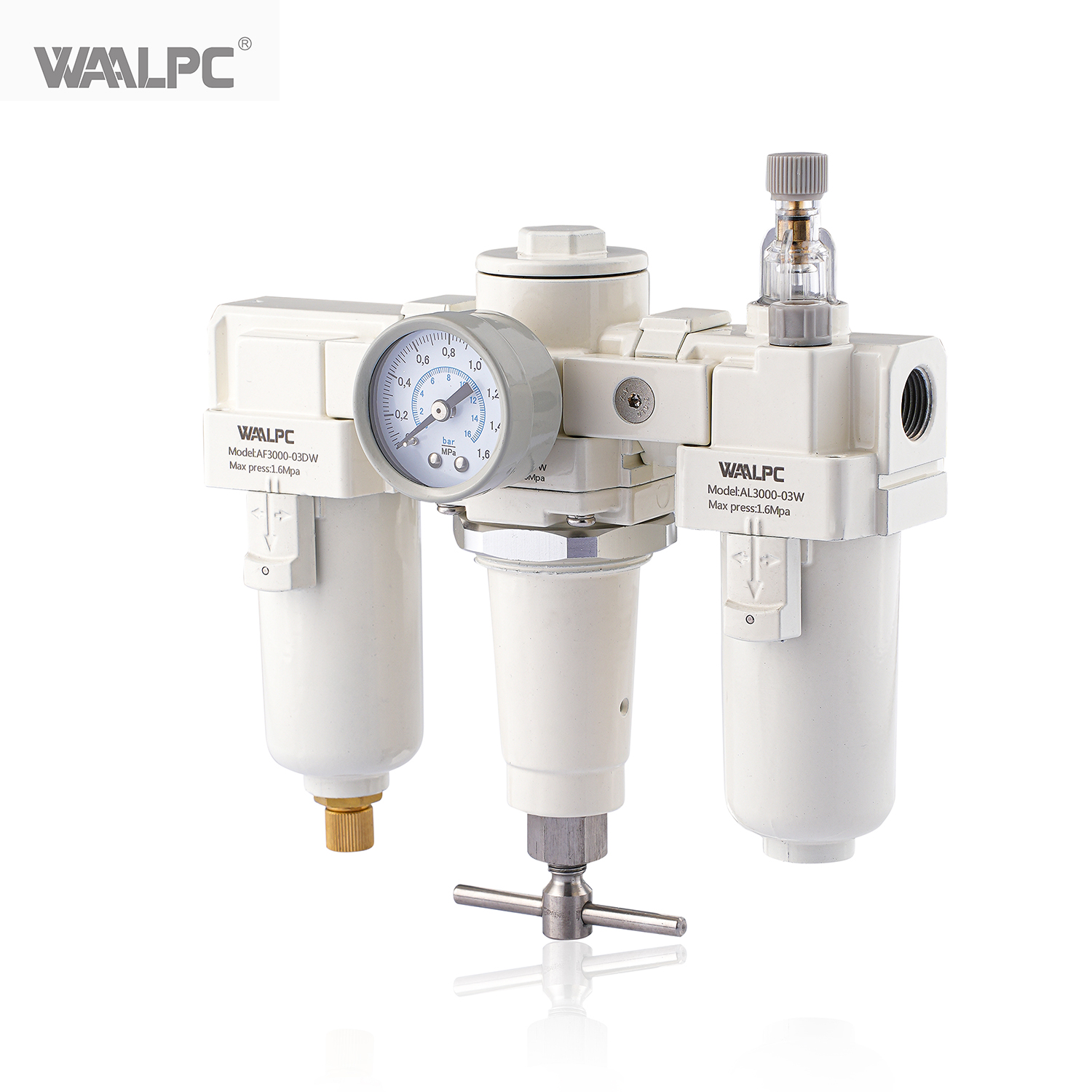 16巴气动金属铝合金1/4 3/8空气过滤器润滑器调节装置