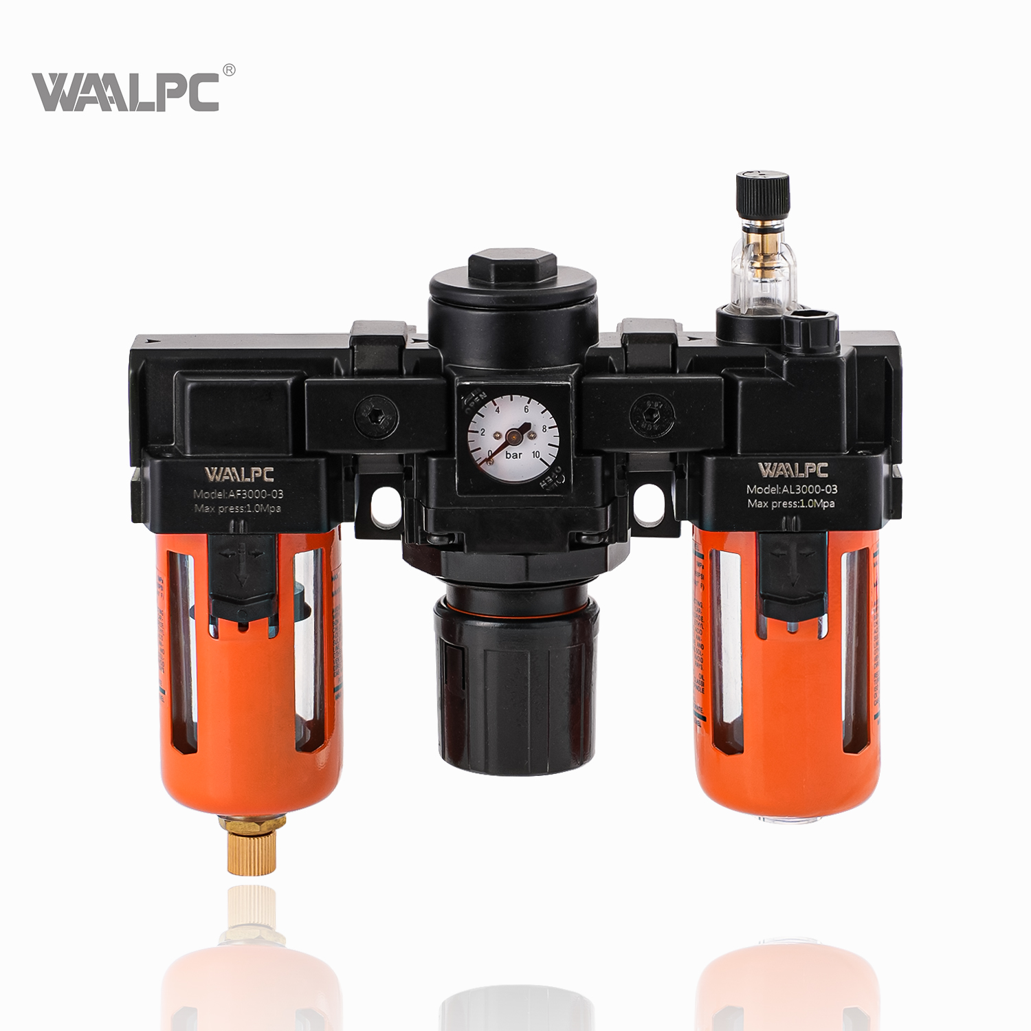 Frl 调压阀 过滤器 油雾器 空气调节器 水分分离器 汽车设备 NAC3000 橙色 SMC 1/4'' 3/8'' NPT 