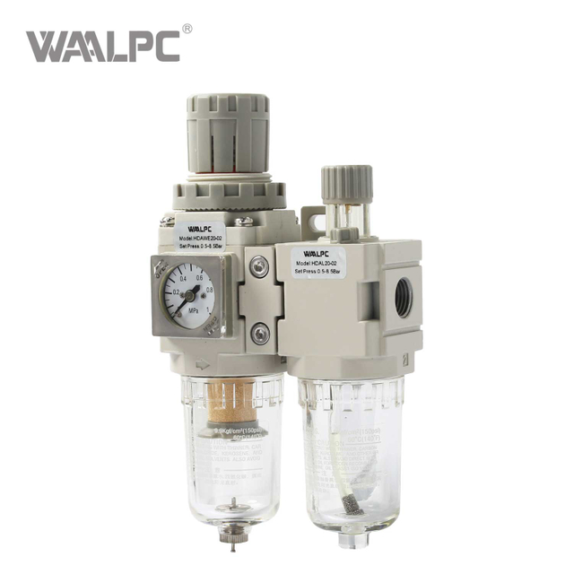 紧凑型过滤减压阀组合 HDAC 系列 G1/4'' 0.05~0.85MPa 二合一 节省空间 5um 25um 空气制备，适用于狭小安装